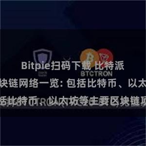 Bitpie扫码下载 比特派钱包支持的区块链网络一览: 包括比特币、以太坊等主要区块链项目