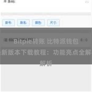 Bitpie转账 比特派钱包最新版本下载教程：功能亮点全解析