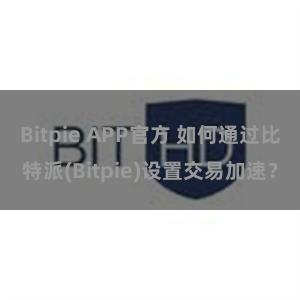 Bitpie APP官方 如何通过比特派(Bitpie)设置交易加速？